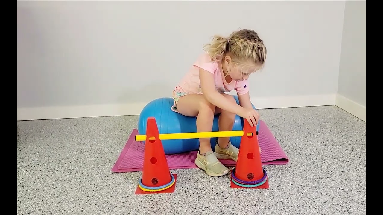 Stability Ball Tongs Ring Transfer