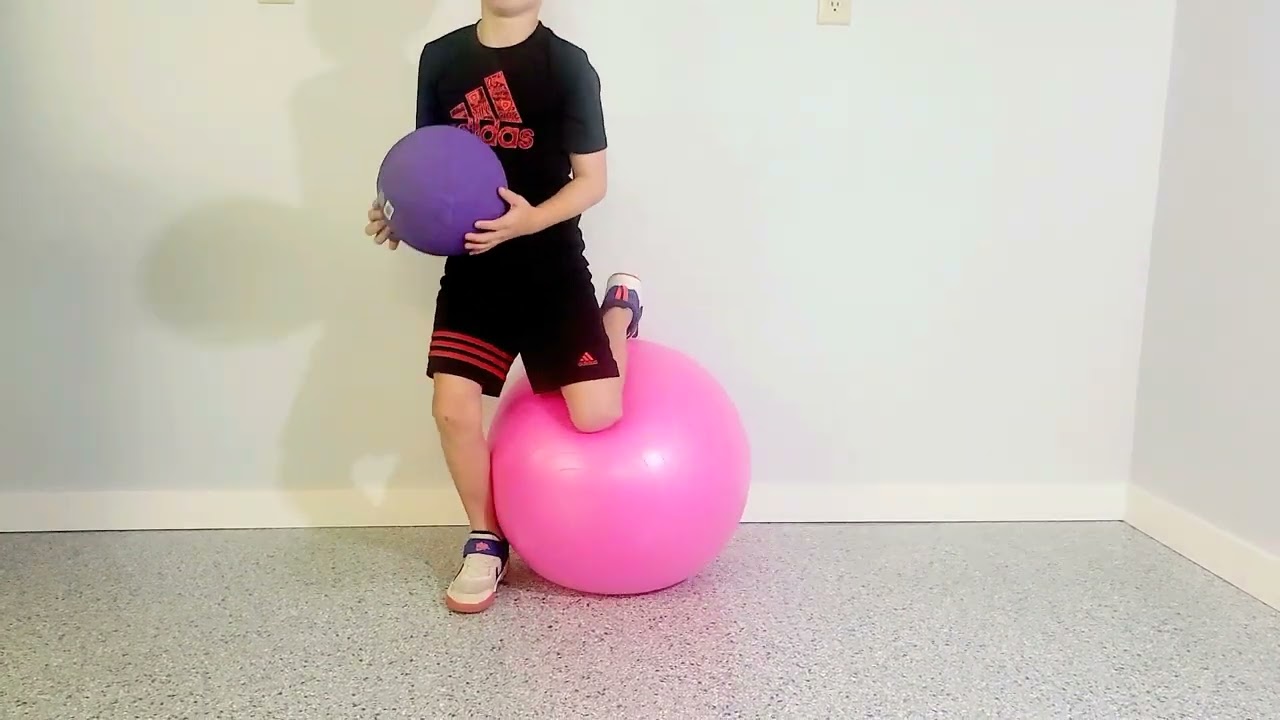 Single Leg Stability Ball Catch