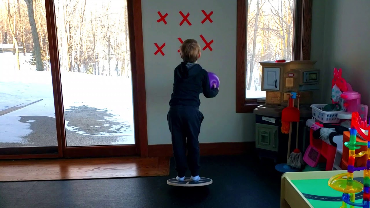 Balance Board Ball on Wall Toss