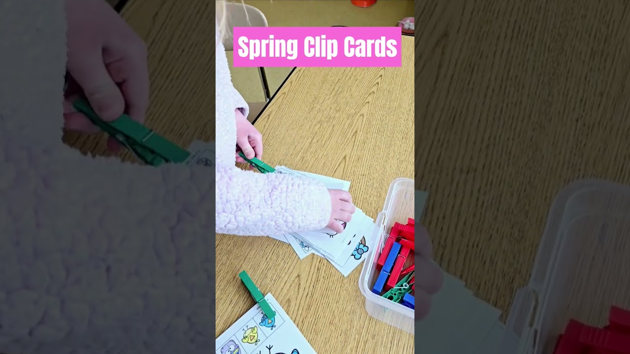 Spring Clip Cards Fine Motor Activity