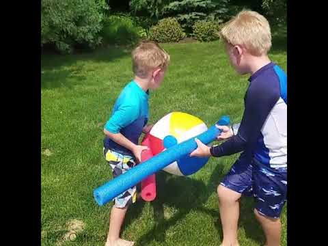 Beach Ball Pool Noodle Relay Race