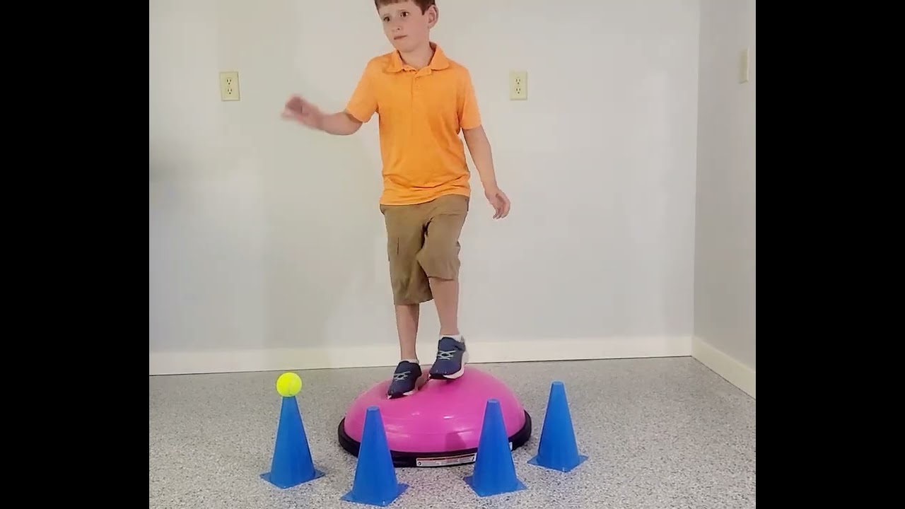 Tennis Ball Catch and Place in Bosu