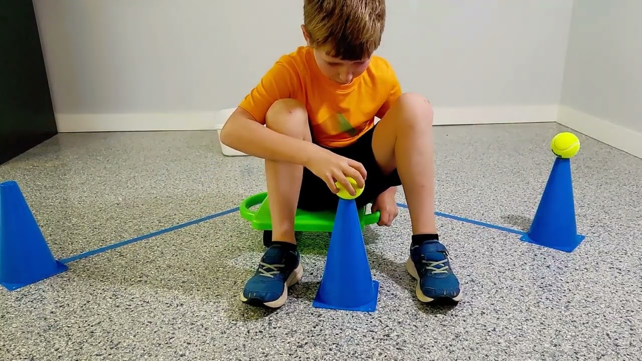 Painter’s Tape Scooter Board Ball Placement