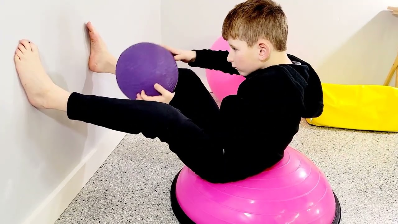 Seated Bosu Ball Toss