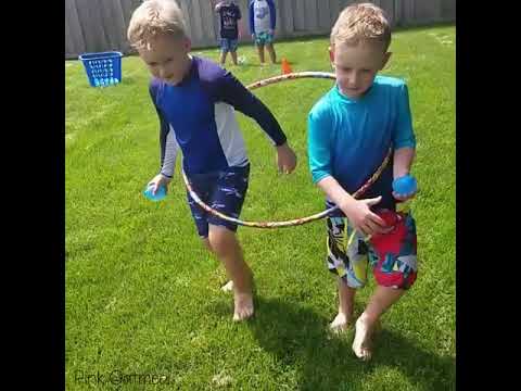 Hula Hoop Water Balloon Relay