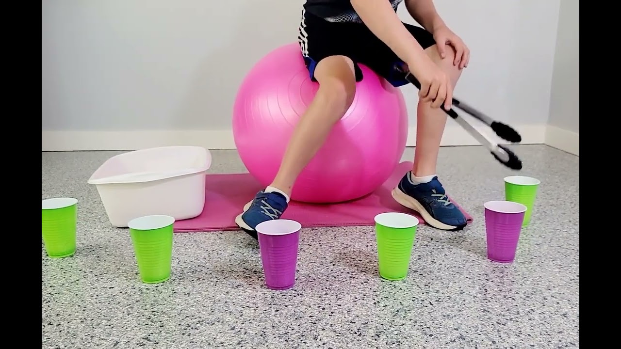 Stability Ball Ping Pong Tongs