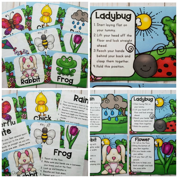 Frog Themed Yoga Cards, Kids Yoga Flashcards, Movement Activity