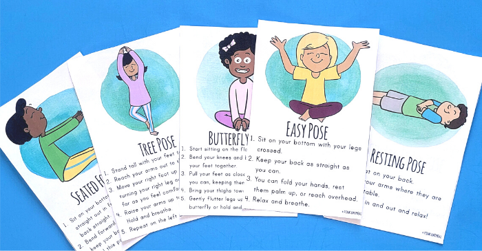 Calm Down Yoga Routine for Kids: Printable