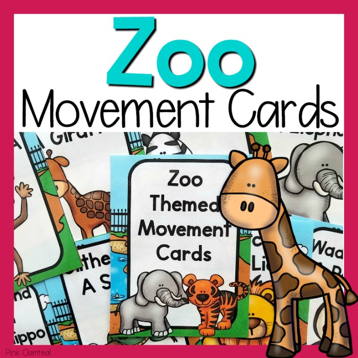 Zoo Movement Cards and Printables - Pink Oatmeal Shop