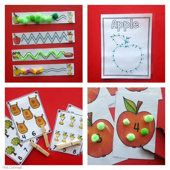 Apple Themed Fine Motor Activity and Craft for Preschool