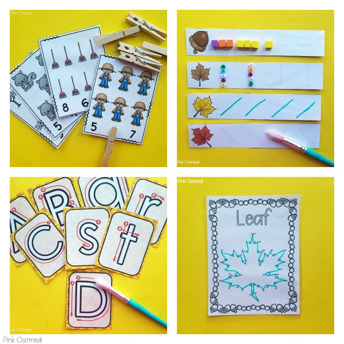 Fall themed fine motor activities! These are perfect for classrooms, occupational therapy, home, morning work and more. These work perfect for preschool fine motor, kindergarten fine motor, and fine motor work in therapy or home. Easy to prep! 