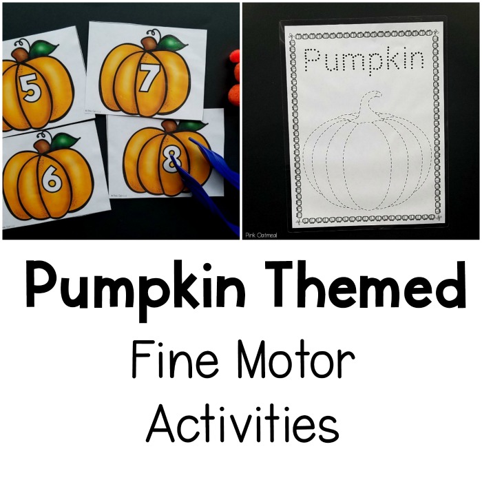 Pumpkin themed preschool fine motor activities! Fun for a pumpkin theme for occupational therapy, preschool, and kindergarten fine motor work. Great for the classroom, morning work, or occupational therapy intervention. Perfect for fine motor work in the fall! 