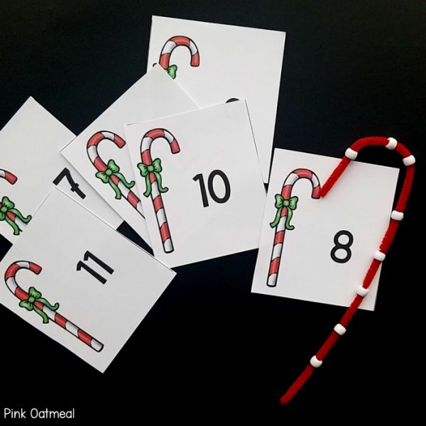Christmas Fine Motor Activities Candy Cane Beading