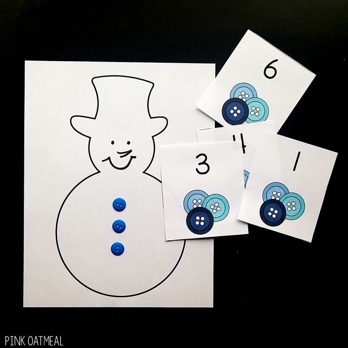 Winter Fine Motor Snowman Buttons