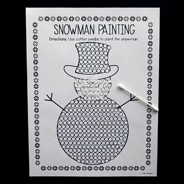 Winter Fine Motor - Snowman Dot Painting