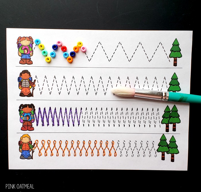 Camping Fine Motor Activities - Pencil Control or Tracing Paths