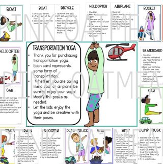 Transportation Yoga - Clip Art Kids - Pink Oatmeal Shop
