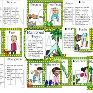 Rainforest Yoga - Clip Art Kids - Pink Oatmeal Shop