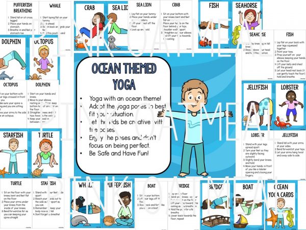 Ocean Themed Yoga - Clip Art Kids - Image 2