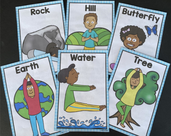 Earth Day Yoga Cards - Clip Art Kids - Pink Oatmeal Shop