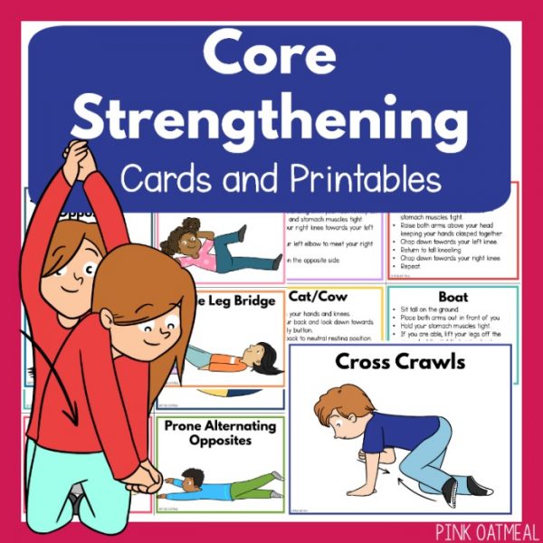 Core strengthening cards and printables for kids