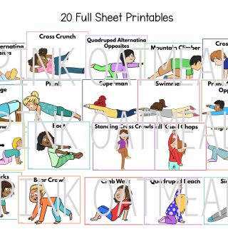 Core Strengthening Cards and Printables For Kids - Pink Oatmeal Shop