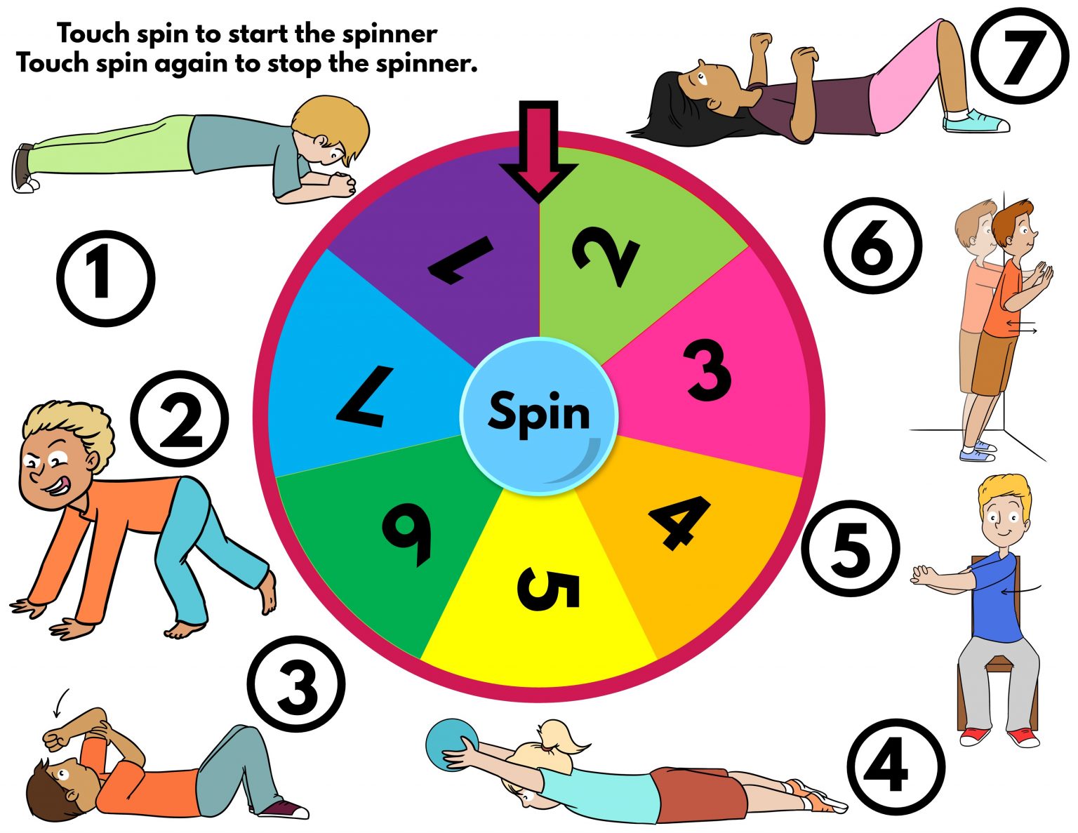 Strength Exercise Spinners Digital Game Pink Oatmeal Shop