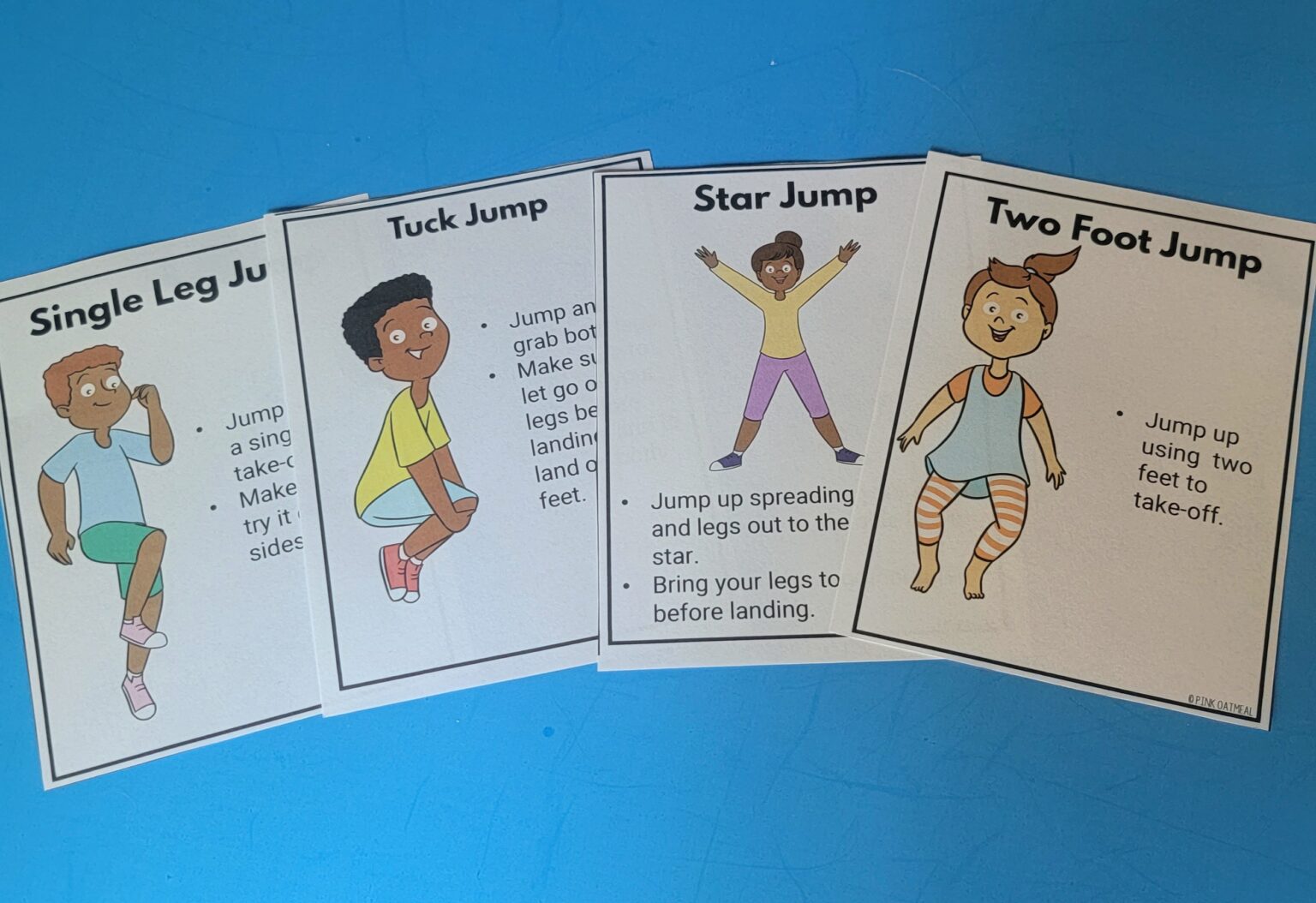 Trampoline Routine Card Jumping and Trampoline Task Cards - Pink Oatmeal Shop