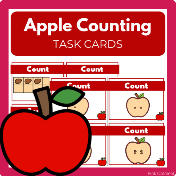 Apple Themed Counting Task Cards