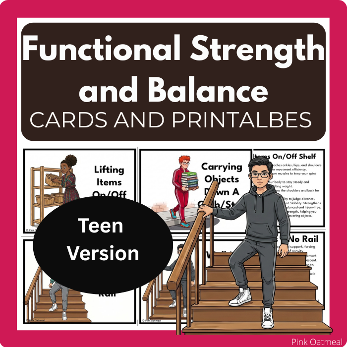 Teen Functional Strength and Balance Cards and Printables