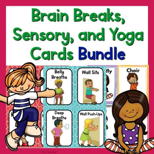 Brain Break Cards, Sensory Cards, and Yoga Cards Bundle