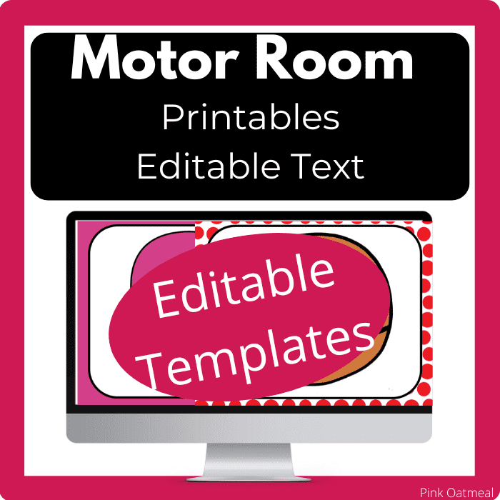 Motor Room Printable Templates with Editable Text
