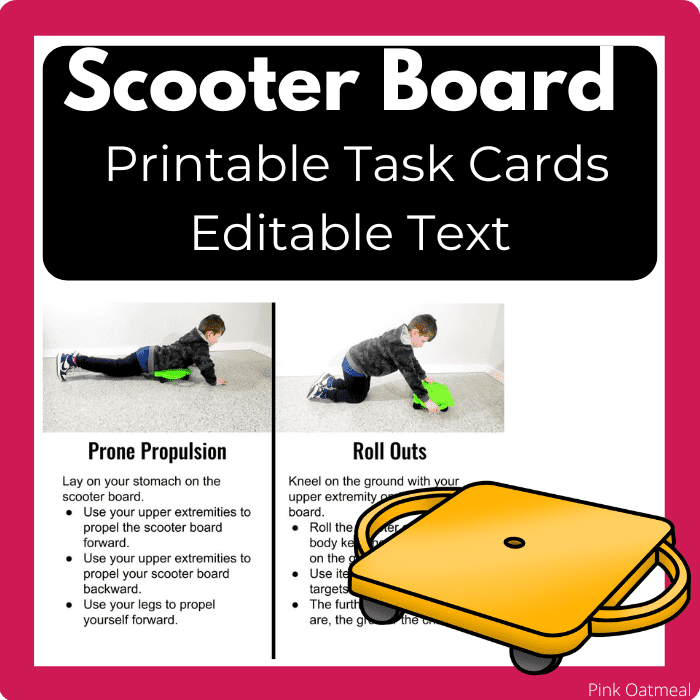 Scooter Board Task Cards - Editable
